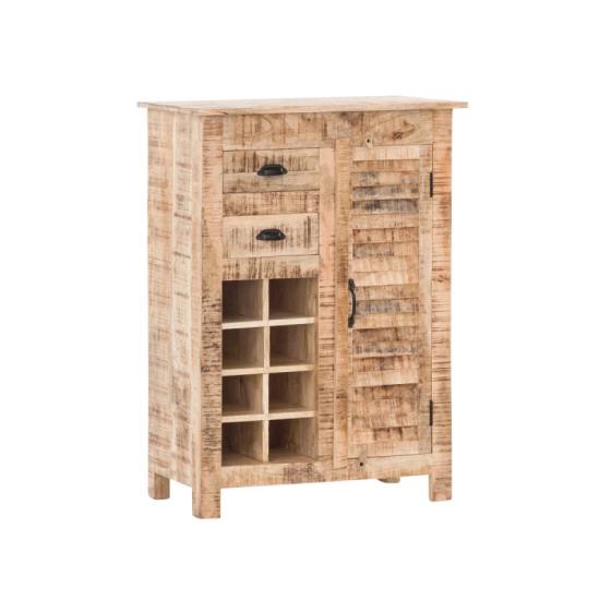 Masivní komoda Highboard Caribou z mangového dřeva, lakovaná, přírodní barva