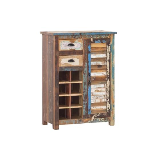 Masivní komoda Wakefield z recyklovaného dřeva, lakovaná, vícebarevná – 77×42×108 cm