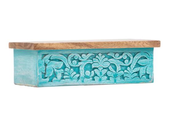 Masivní nástěnná police Santa Cruz z dřeva Mango, povrchová úprava, barva hnědá – 33 cm