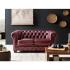 Čtyřmístná pohovka Chesterfield z pravé kůže, červená – 268×100×72 cm