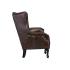 Křeslo ušák Chesterfield Pittsfield z pravé kůže, hnědé – 89×79×104 cm