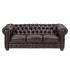 Třímístná pohovka Chesterfield z pravé kůže, hnědá – 200×90×72 cm
