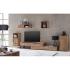 Masivní TV stolek Auckland Acacia z akácie a kovu, lakovaný, hnědý – 155×45×40 cm