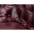 Rohová sedací souprava Chesterfield z pravé kůže, červená – 236×236×74 cm