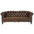 Masivní pohovka Chesterfield Shelford, pravá kůže, hnědá – 196×89×85 cm