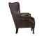Křeslo ušák Chesterfield Pittsfield z pravé kůže, hnědé – 89×79×104 cm