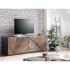 Masivní TV lavice Derby z recyklovaného dřeva a kovu, lakovaná, přírodní / šedá – 160×50×60 cm