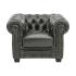 Masivní křeslo Chesterfield z pravé kůže, zelené – 100×90×72 cm