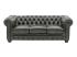 Masivní třímístná pohovka Chesterfield z pravé kůže, zelená – 200×90×72 cm