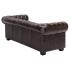 Třímístná pohovka Chesterfield z pravé kůže, hnědá – 200×90×72 cm