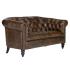 Masivní pohovka Chesterfield Shelford, 2místná, pravá kůže, hnědá