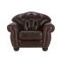 Masivní křeslo Chesterfield Hereford z pravé kůže, hnědé – 112×96×94 cm