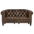 Masivní pohovka Chesterfield Shelford, 2místná, pravá kůže, hnědá