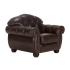 Masivní křeslo Chesterfield Hereford z pravé kůže, hnědé – 112×96×94 cm