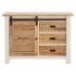 Masivní komoda Capera z borovice a MDF, lakovaná, bílá a hnědá – 103×42×80 cm