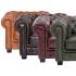 Třímístná pohovka Chesterfield z pravé kůže, hnědá – 200×90×72 cm