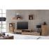 Masivní TV stolek Auckland z akácie, lakovaný, hnědý – 155×45×40 cm