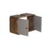 Masivní skříňka pod umyvadlo Dinglová z recyklované borovice a MDF, lakovaná, přírodní / šedá – 67×30×45 cm