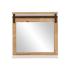 Masivní koupelnové zrcadlo Capera z borovice a MDF, lakované, bílé/hnědé – 70x70 cm