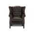 Masivní křeslo Chesterfield Kingsfield z pravé kůže, hnědé – 89×79×104 cm