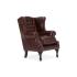 Křeslo ušák Chesterfield Pittsfield z pravé kůže, červené