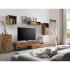 Masivní TV stolek Auckland z recyklované borovice, lakovaný, hnědý – 155×45×38 cm