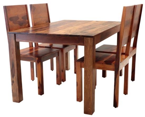 Stůl židle set pro 4 osoby z indického masivu palisandr